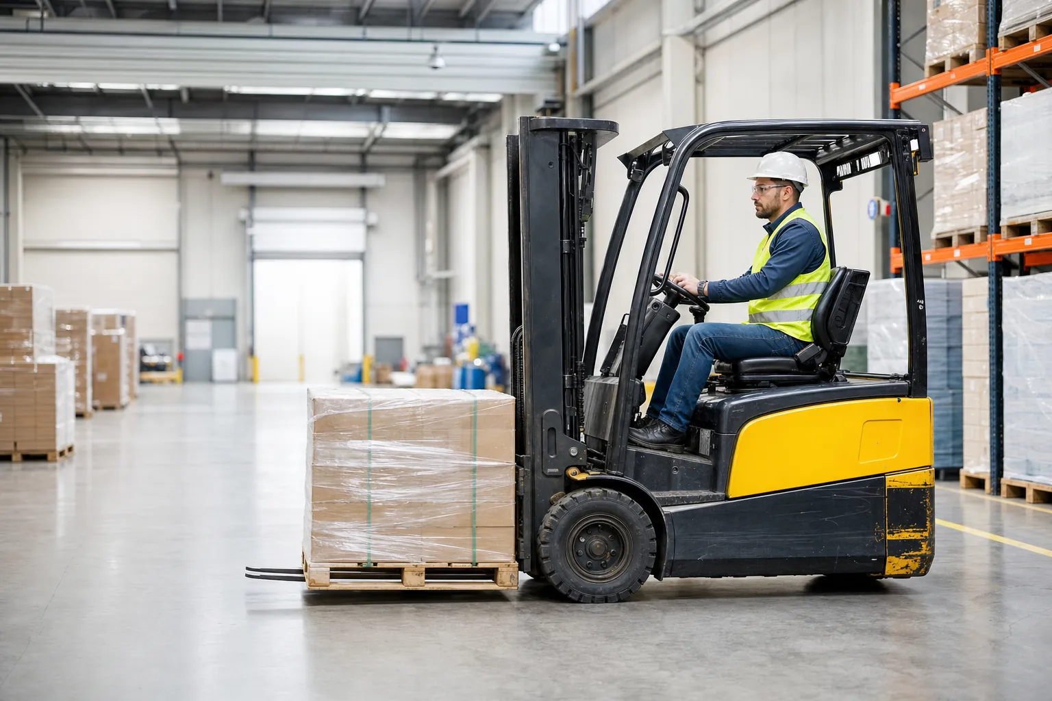 Forklift used in workplace safety training
