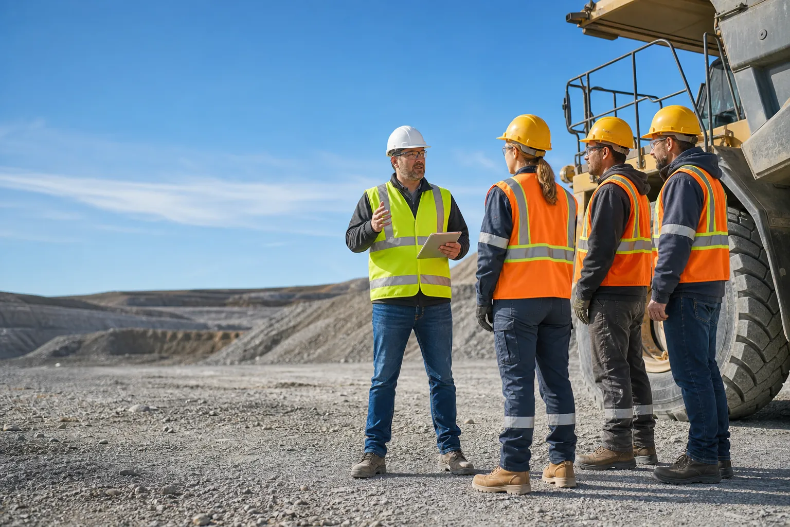 Workplace safety training equipment at an industrial site